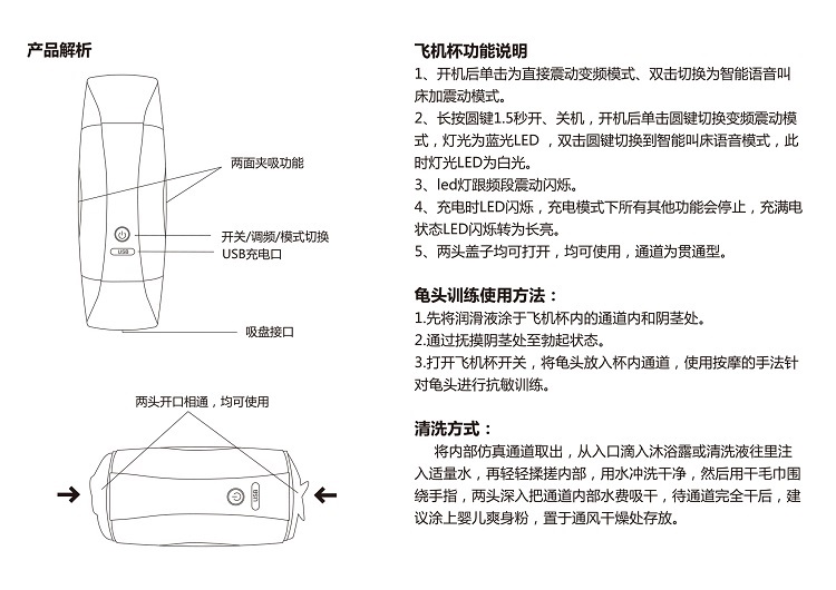 男性性玩具电商货源智能飞机杯C1使用说明书